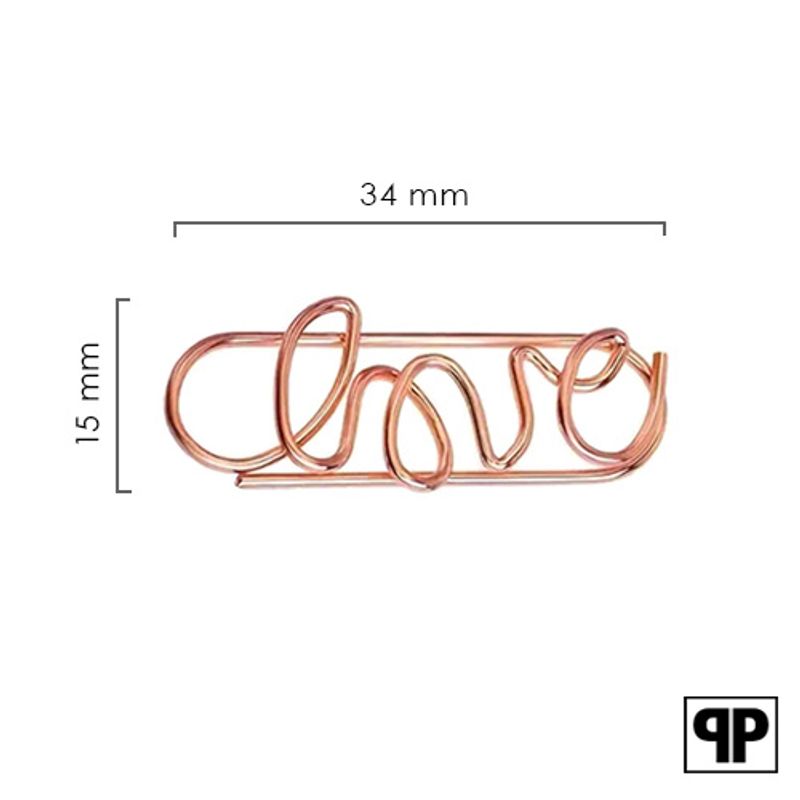 Paperclips love koper 34 mm | 50 stuks