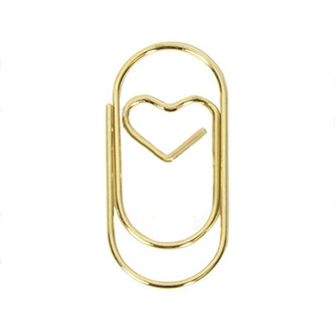 Main Image Paperclips met hartje goud 38 mm | 10 stuks