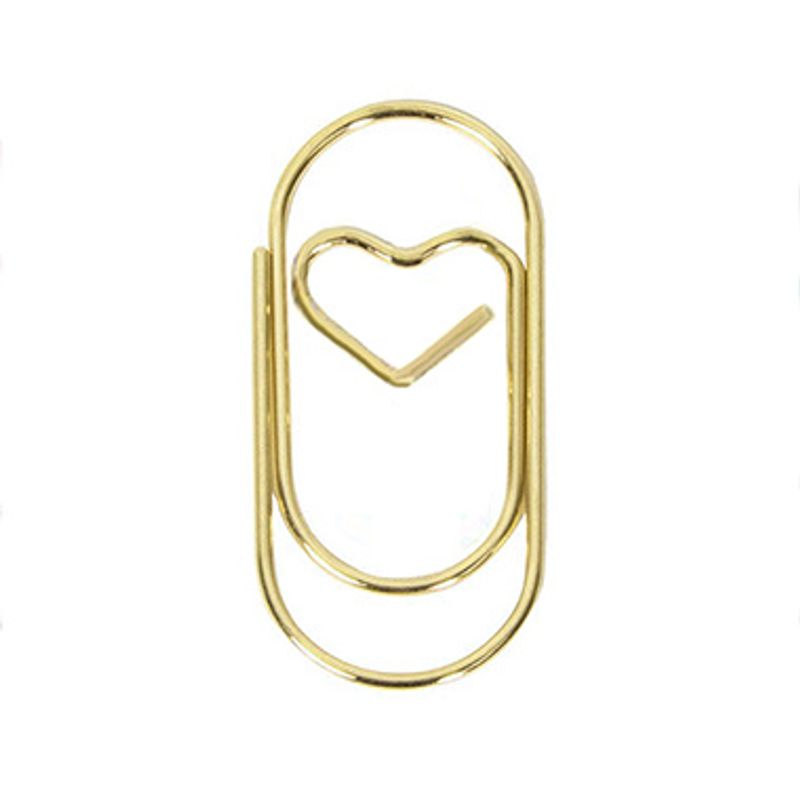 Paperclips met hartje goud 38 mm | 10 stuks