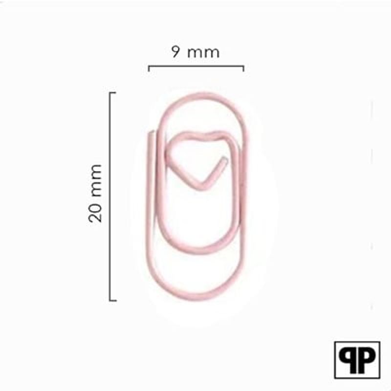 Paperclips met hartje roze 20 mm | 100 stuks