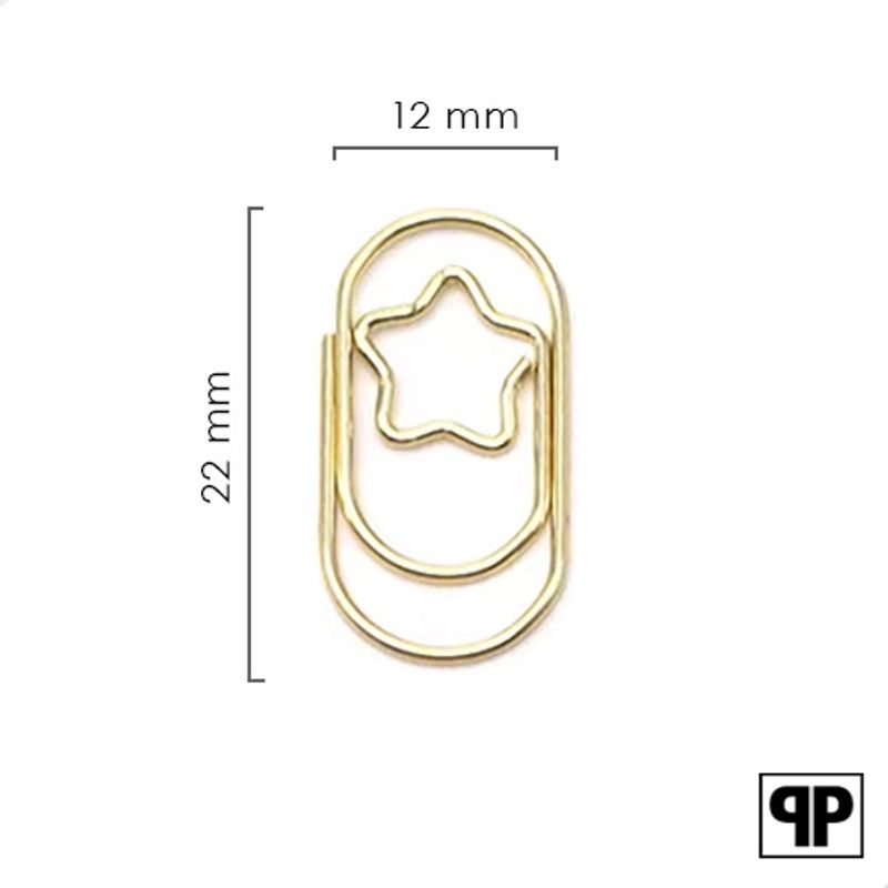 Paperclips met ster goud 22 mm | 100 stuks
